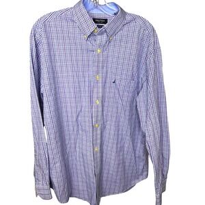 Nautica 16 32/33 Classic Fit Button Down Long Sleeve Plaid Dress‎ Shirt